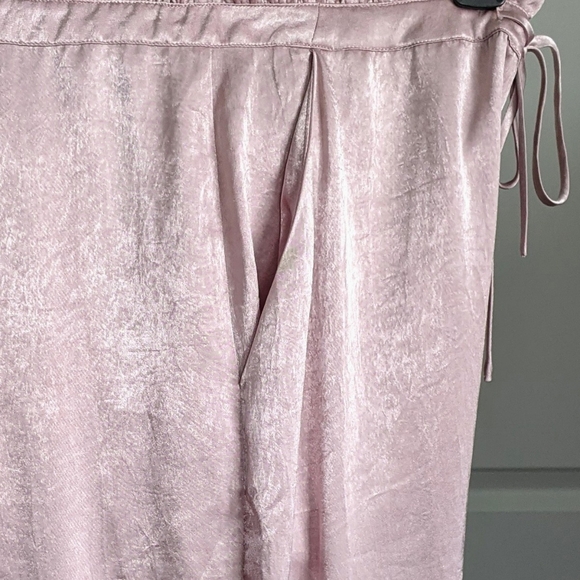 Jonathan Simkhai Intermix Pants Satin Lounge Wide Leg Crop Zip Fly Purple M NWT - Picture 5 of 15